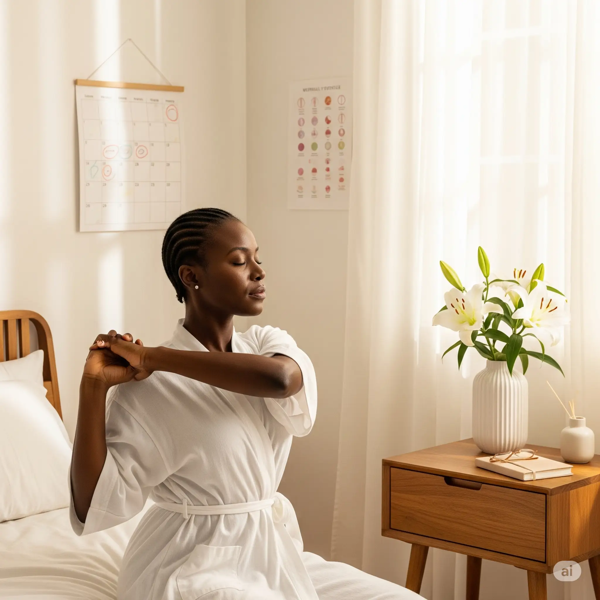 woman waking up
